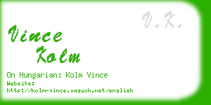 vince kolm business card